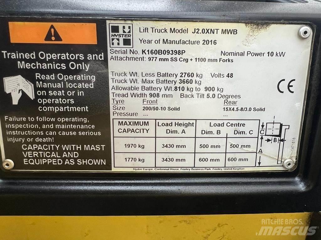 Hyster J 2.0 XNT El gaffeltrucks