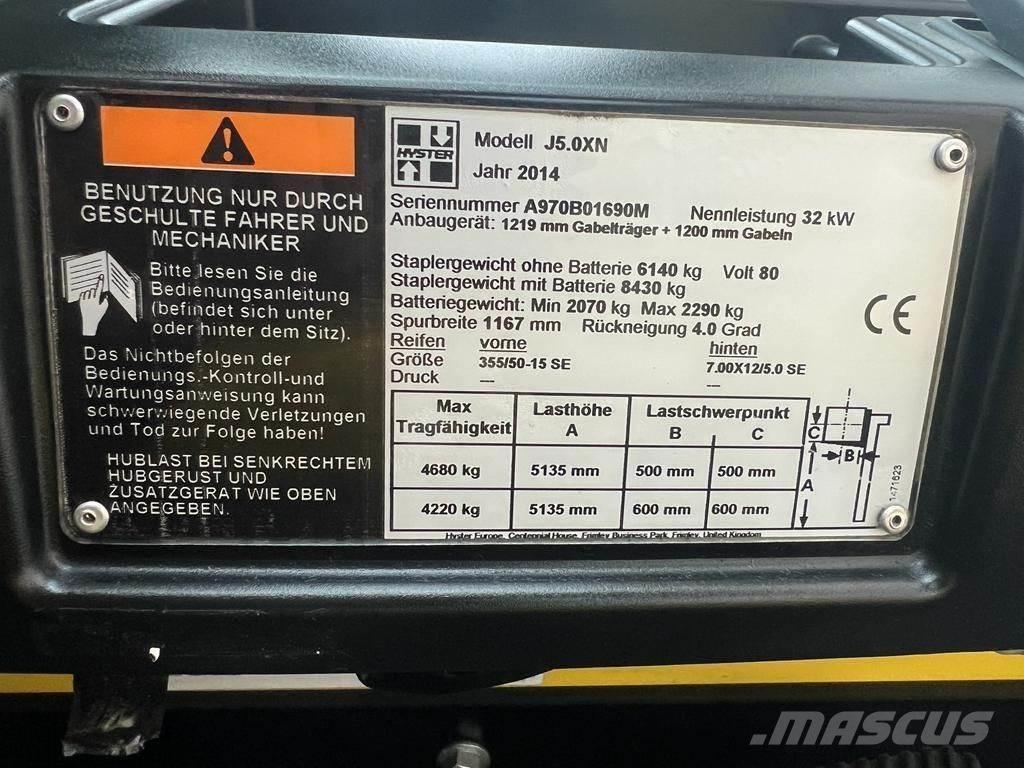 Hyster J 5.0 XN El gaffeltrucks