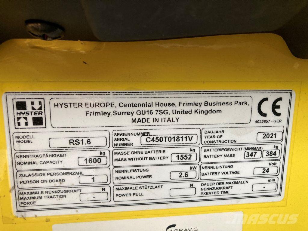 Hyster RS 1.6 IL Selvkørende stablere