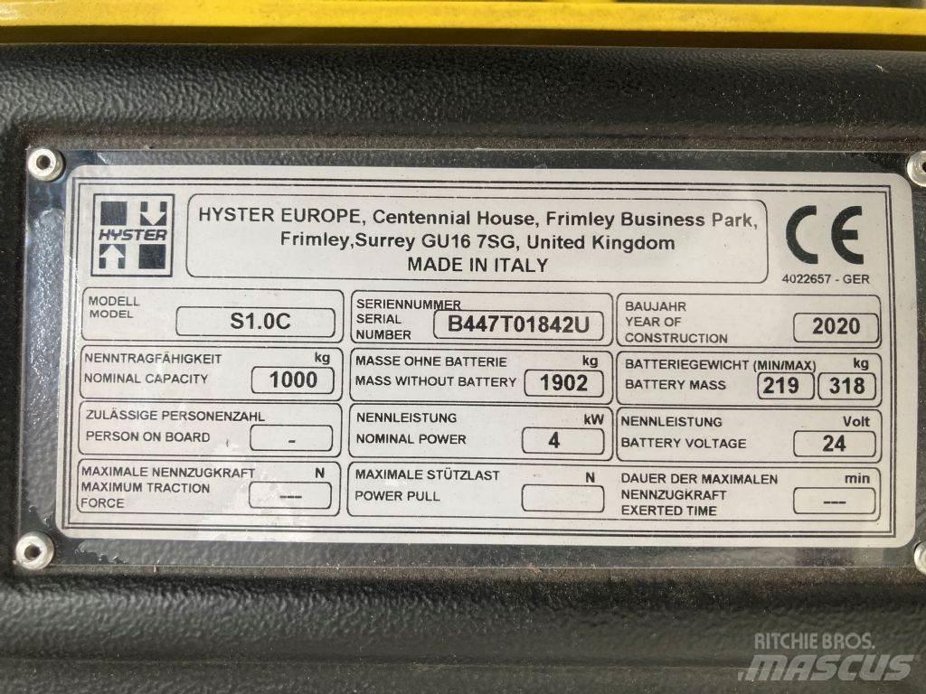 Hyster S 1.0 C Gaffelstabler med gående fører