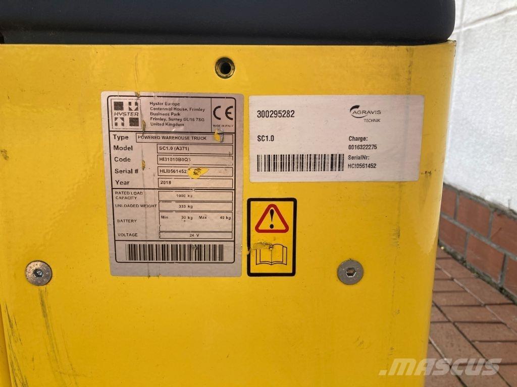 Hyster SC 1.0 Gaffelstabler med gående fører