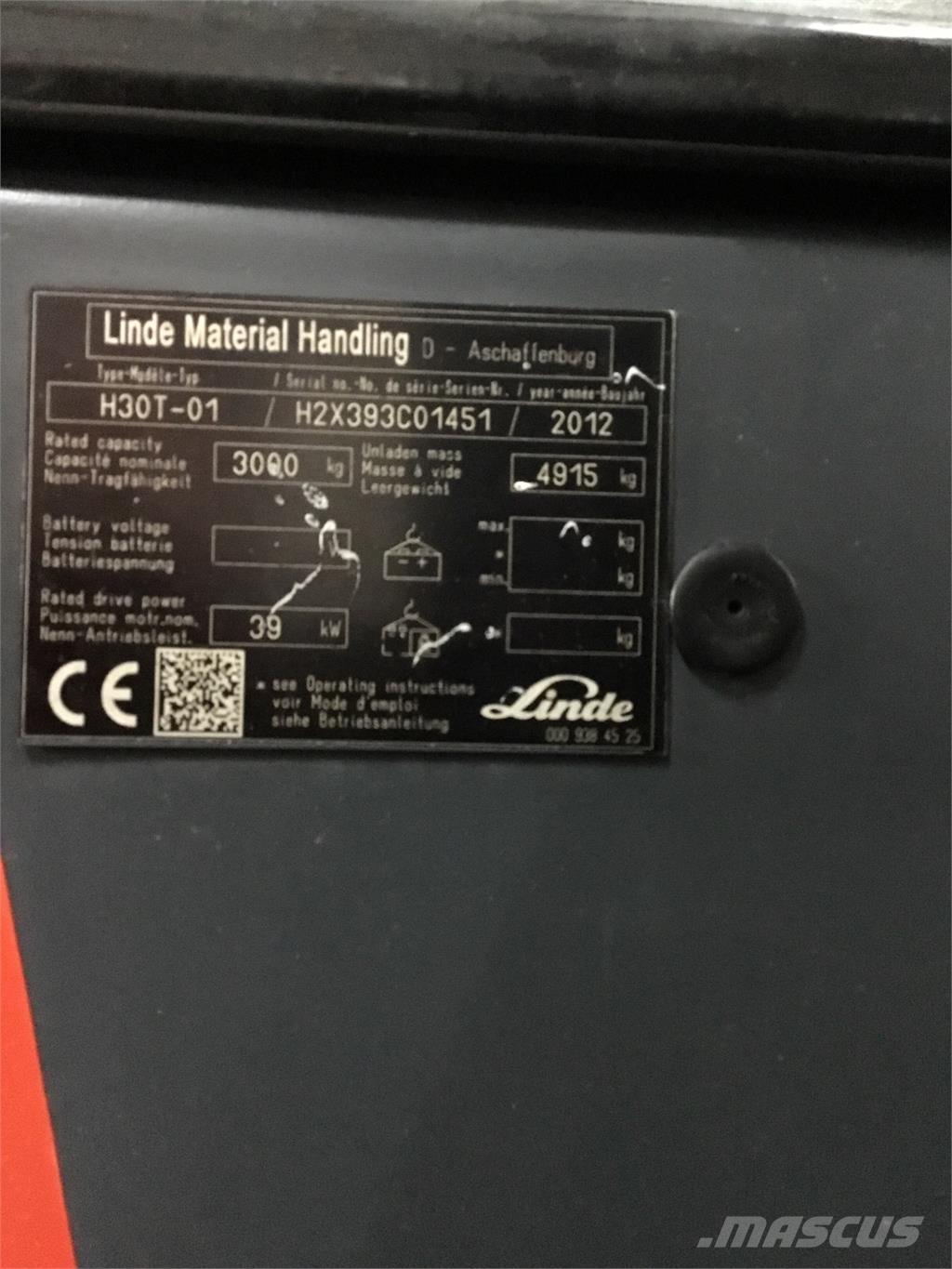 Linde H 30 T 01 LPG gaffeltrucks