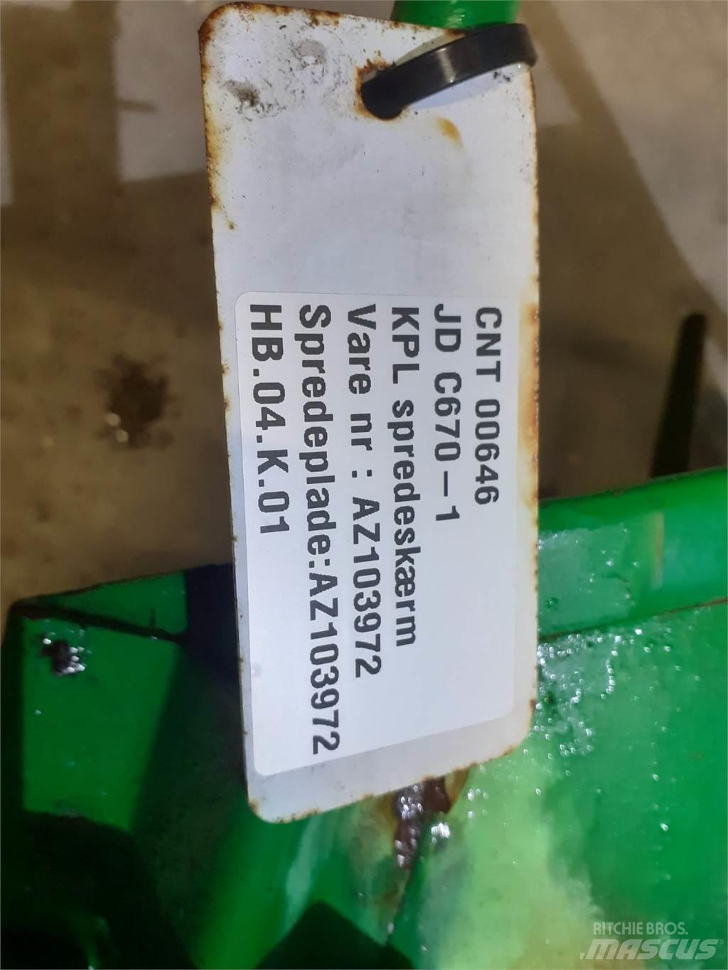 John Deere C670 Tilbehør til mejetærskere