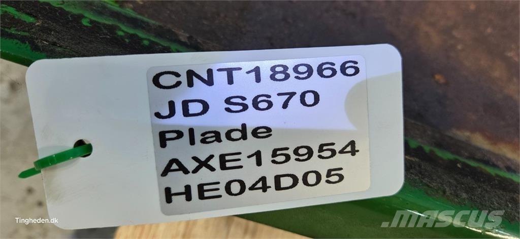 John Deere S670 Tilbehør til mejetærskere