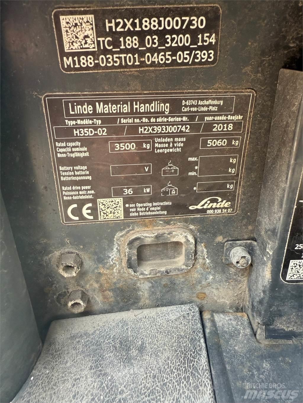 Linde H35D Diesel gaffeltrucks
