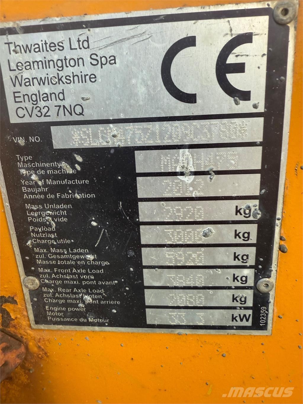 Thwaites 3 tons Dumpere