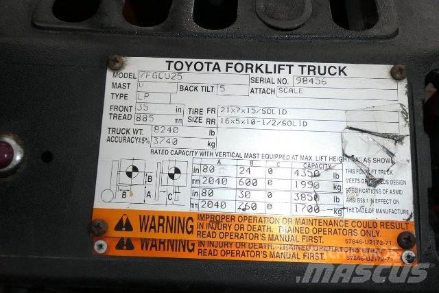 Toyota 7FGCU25 Gaffeltrucks - andre