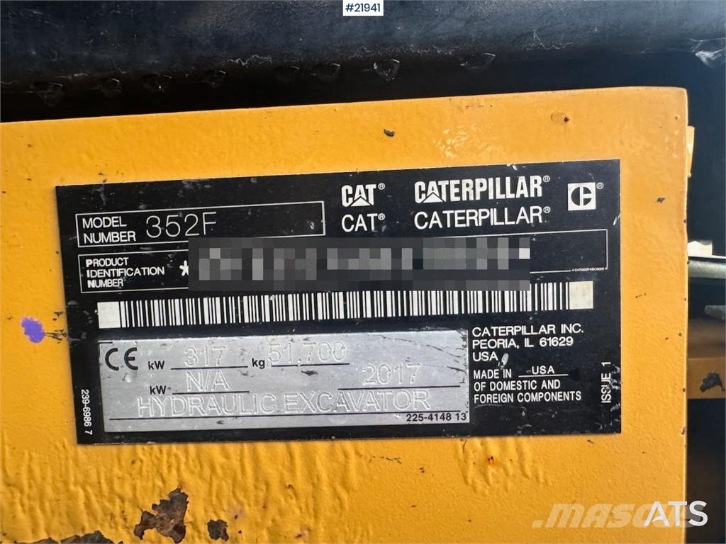 CAT 352F Gravemaskiner på larvebånd