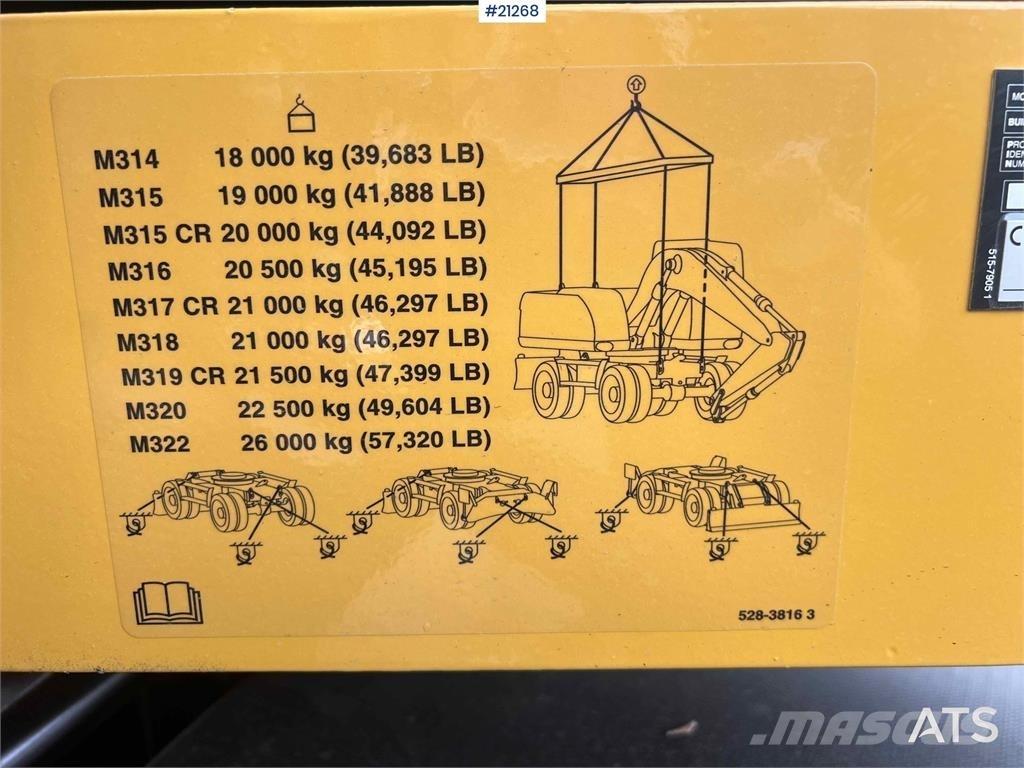 CAT M315 Gravemaskiner på hjul