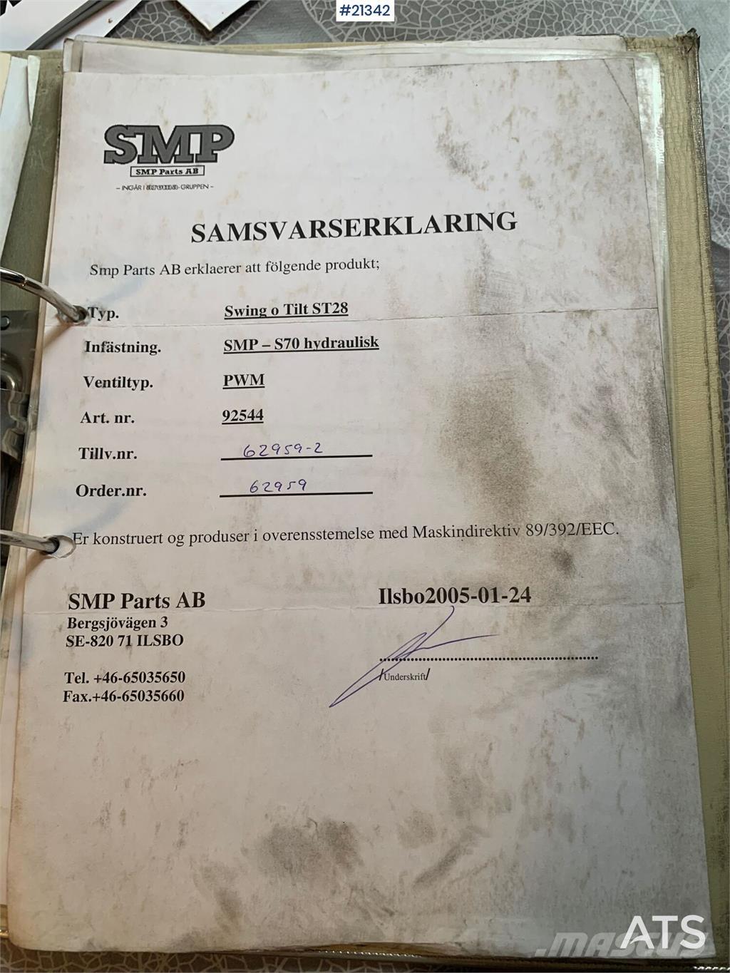 SMP S70 Rotortilt Andet tilbehør