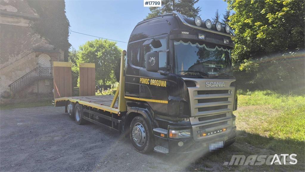 Scania R420 Flatbed lastbiler med spil