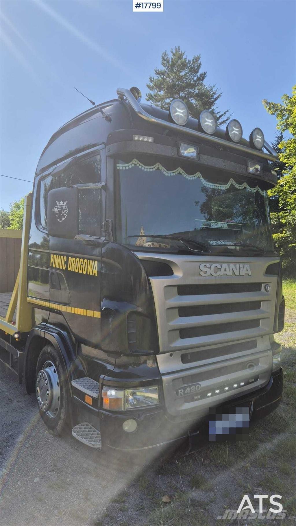 Scania R420 Flatbed lastbiler med spil