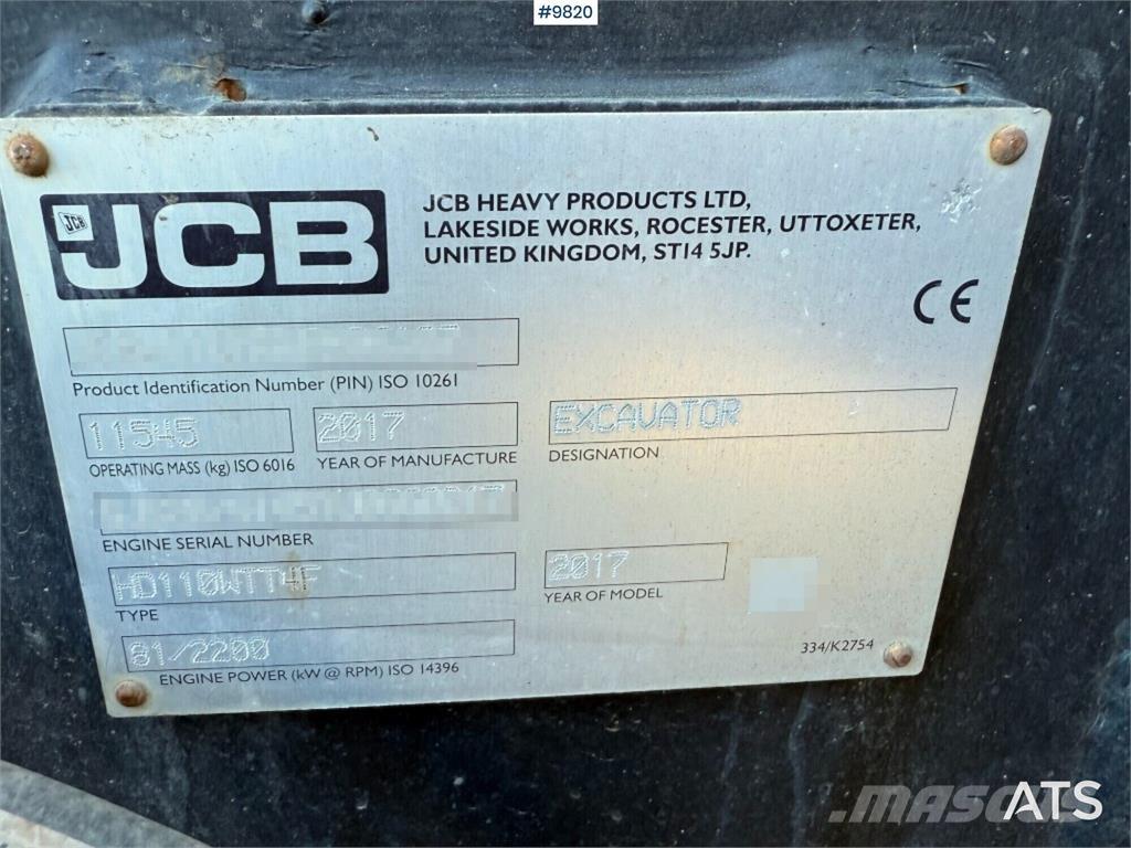JCB Hydradig 110W Gravemaskiner på hjul