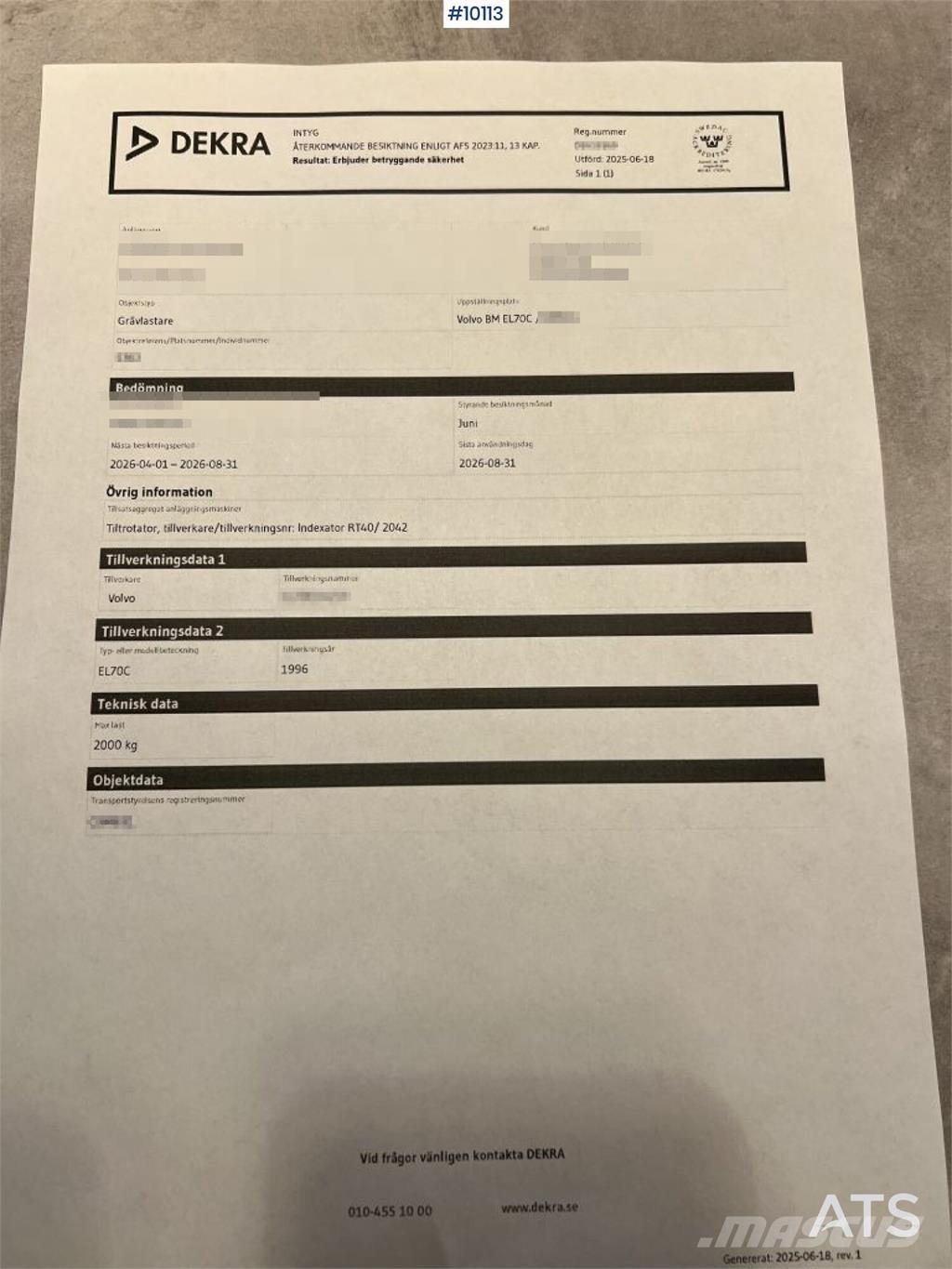 Volvo BM BM EL70C Rendegravere