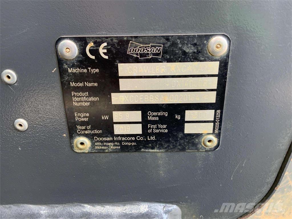 Doosan DX140 LCR Gravemaskiner på larvebånd