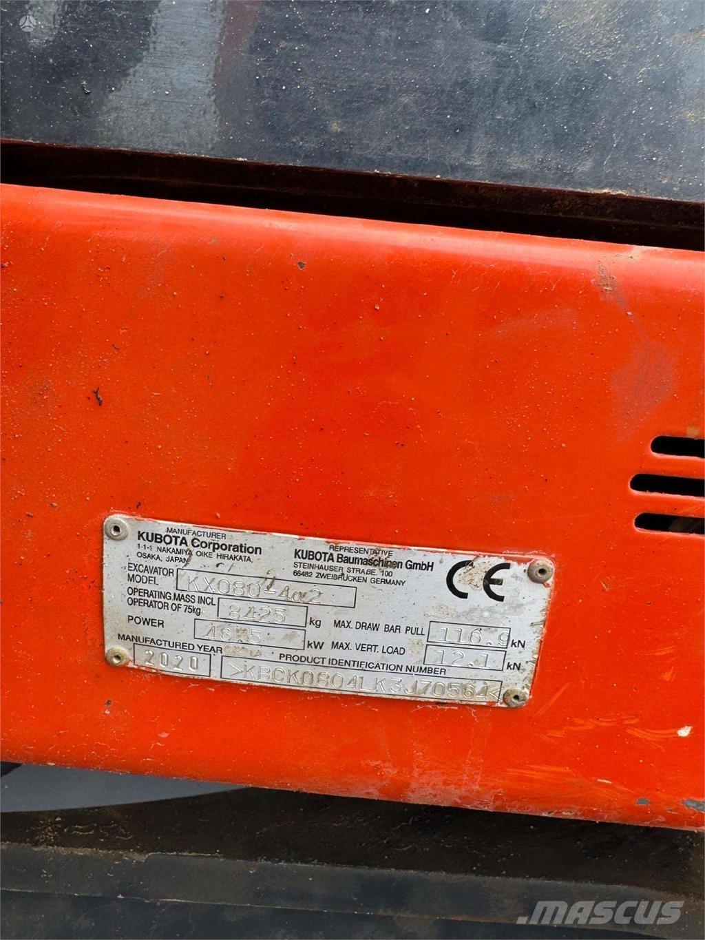 Kubota KX080-4a Gravemaskiner på larvebånd