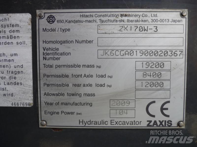 Hitachi ZX170W-3 Gravemaskiner på hjul