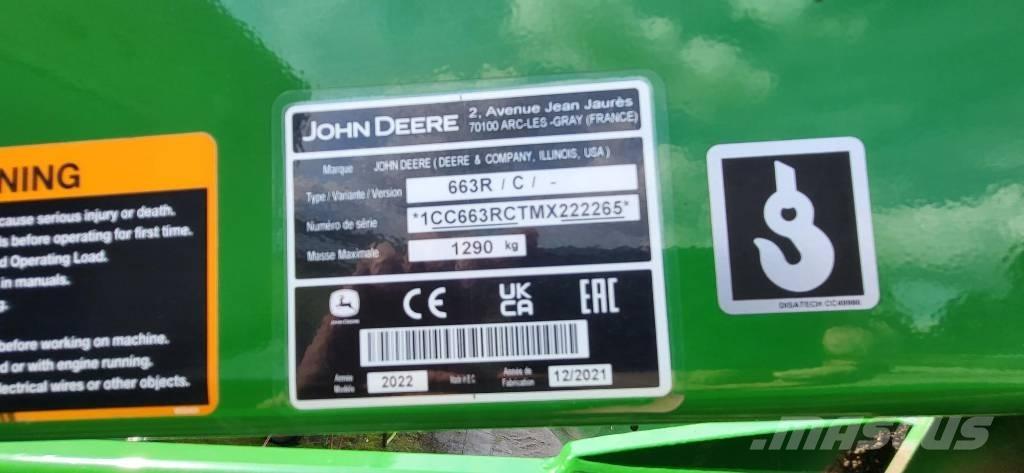 John Deere 663 R Tilbehør til frontlæsser