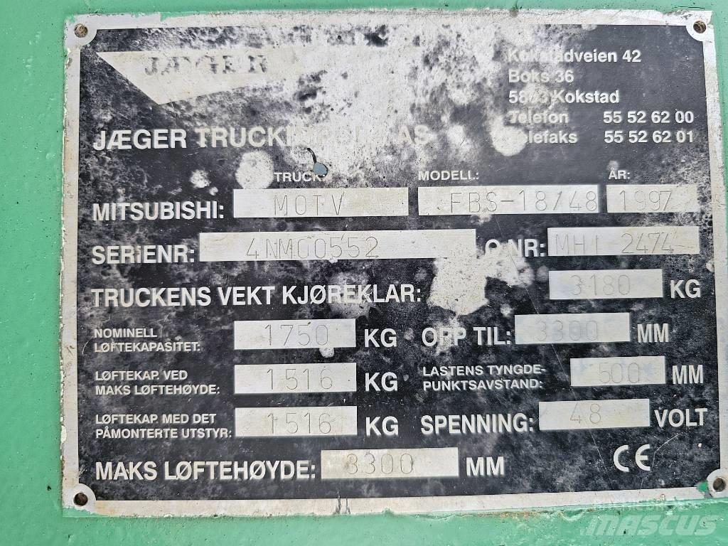 Mitsubishi FBS 18/48 El gaffeltrucks