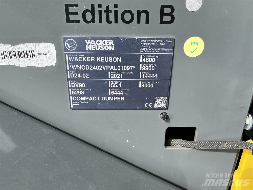 Wacker Neuson DV 90 Knækstyrede dumpere