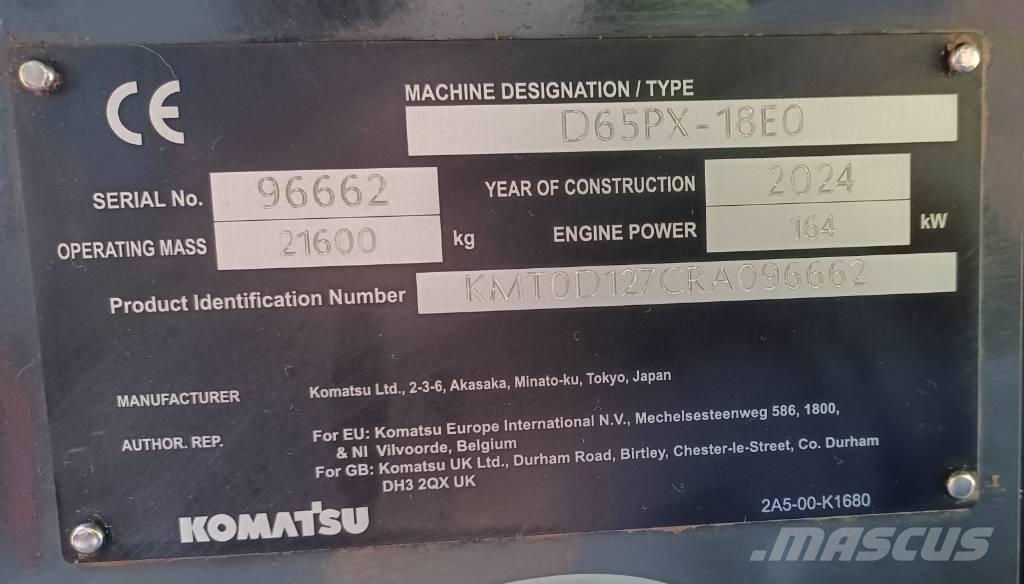 Komatsu D65PX-18E0 Bulldozer på larvebånd