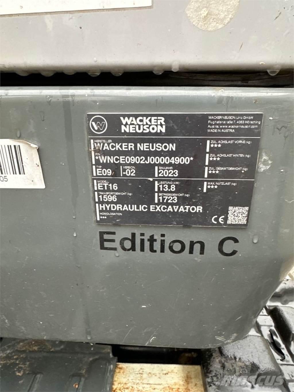 Wacker Neuson ET16 Gravemaskiner på larvebånd