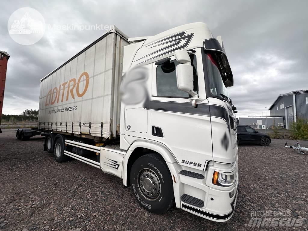 Scania R 580 Lastbiler med containerramme / veksellad