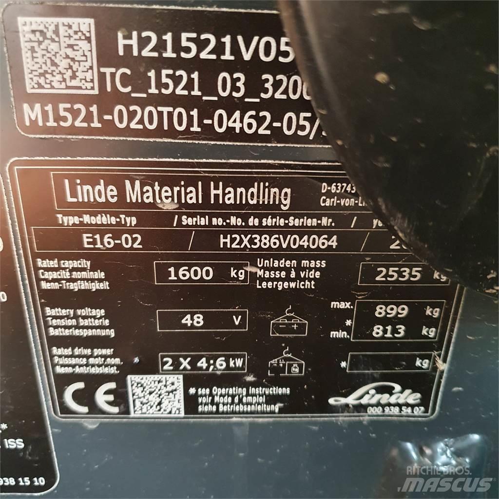 Linde E16 El gaffeltrucks