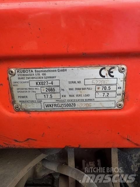 Kubota KX027-4 Minigravemaskiner