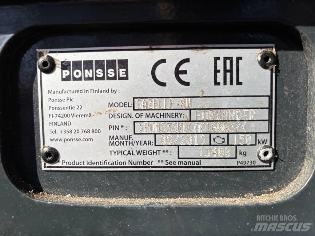 Ponsse GAZELLE 8W Kombi skovnings-udkørselsmaskiner