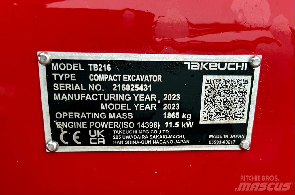 Takeuchi TB 216A V4 Minigravemaskiner