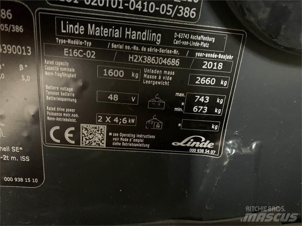 Linde E16C El gaffeltrucks