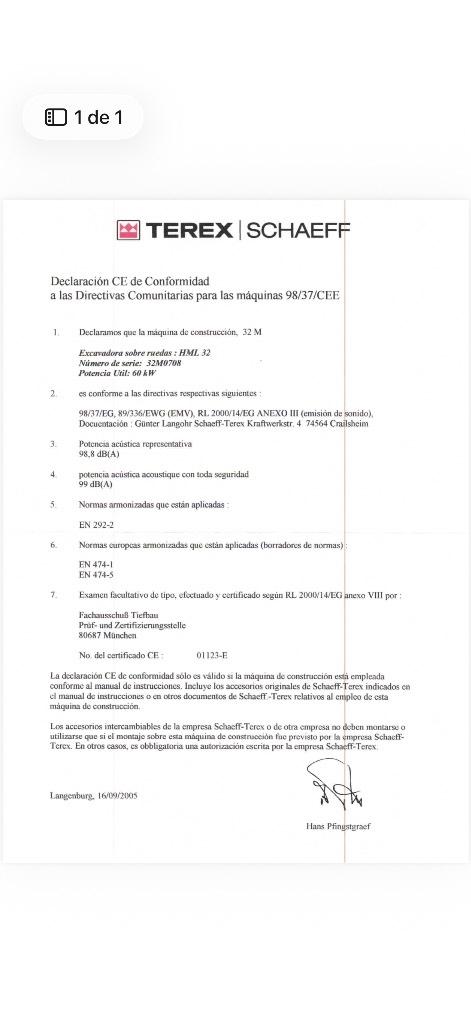 Terex HML 32 Gravemaskiner på hjul