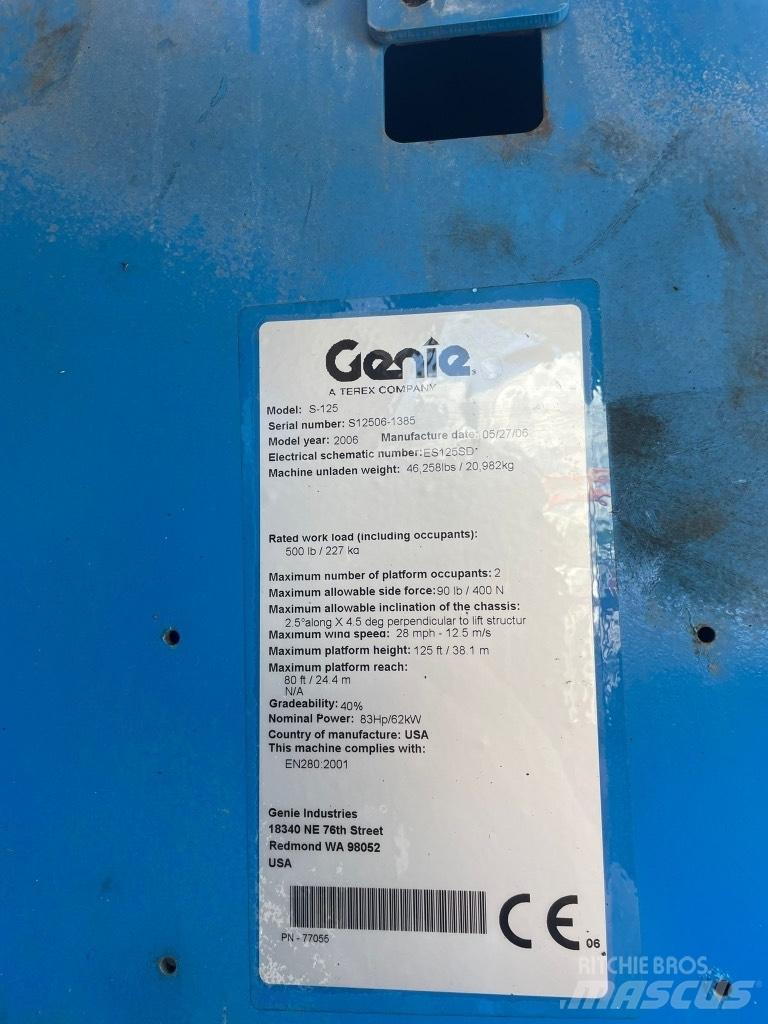 Genie S 125 Bomlifte med knækarm