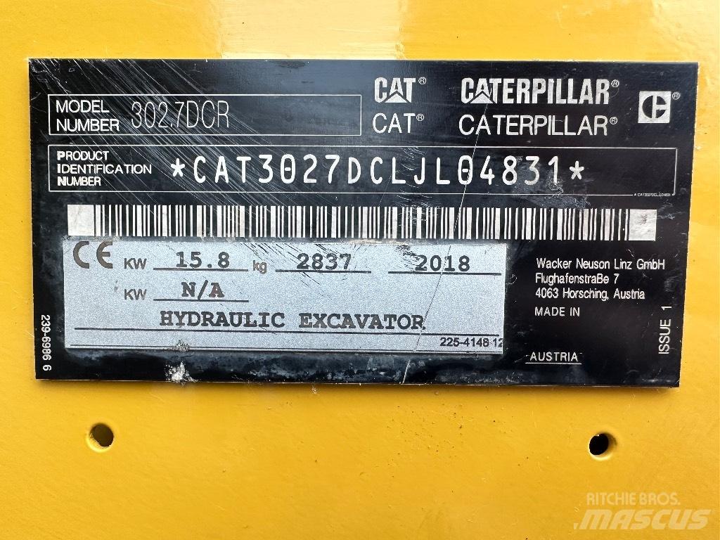 CAT 302.7D CR Minigravemaskiner