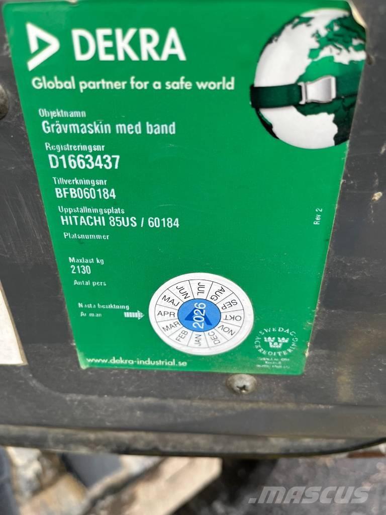 Hitachi ZX 85 US-3 Midi-gravemaskiner 7t - 12t