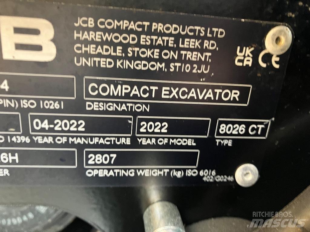 JCB 8026 CTS Minigravemaskiner