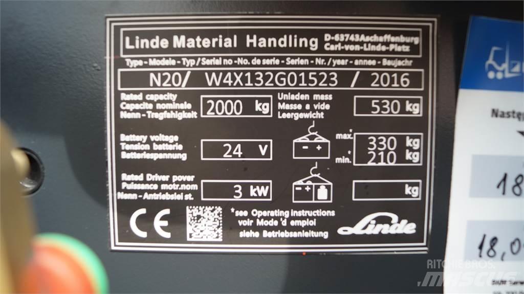 Linde N20 kurz Plukketruck, lav