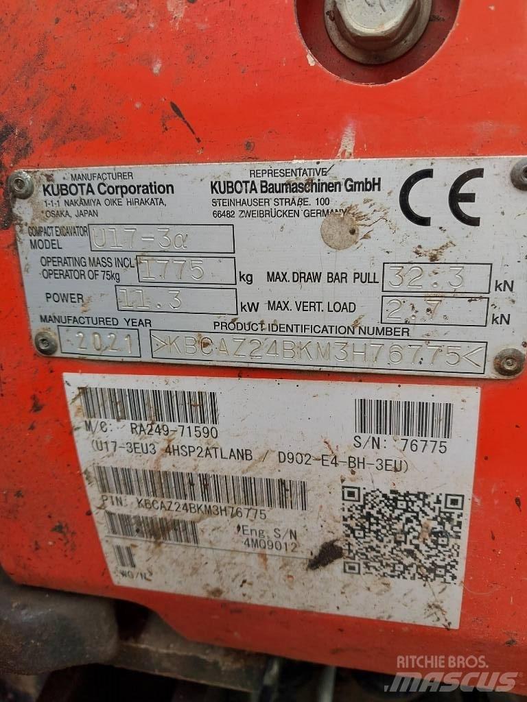 Kubota U 17-3N Minigravemaskiner