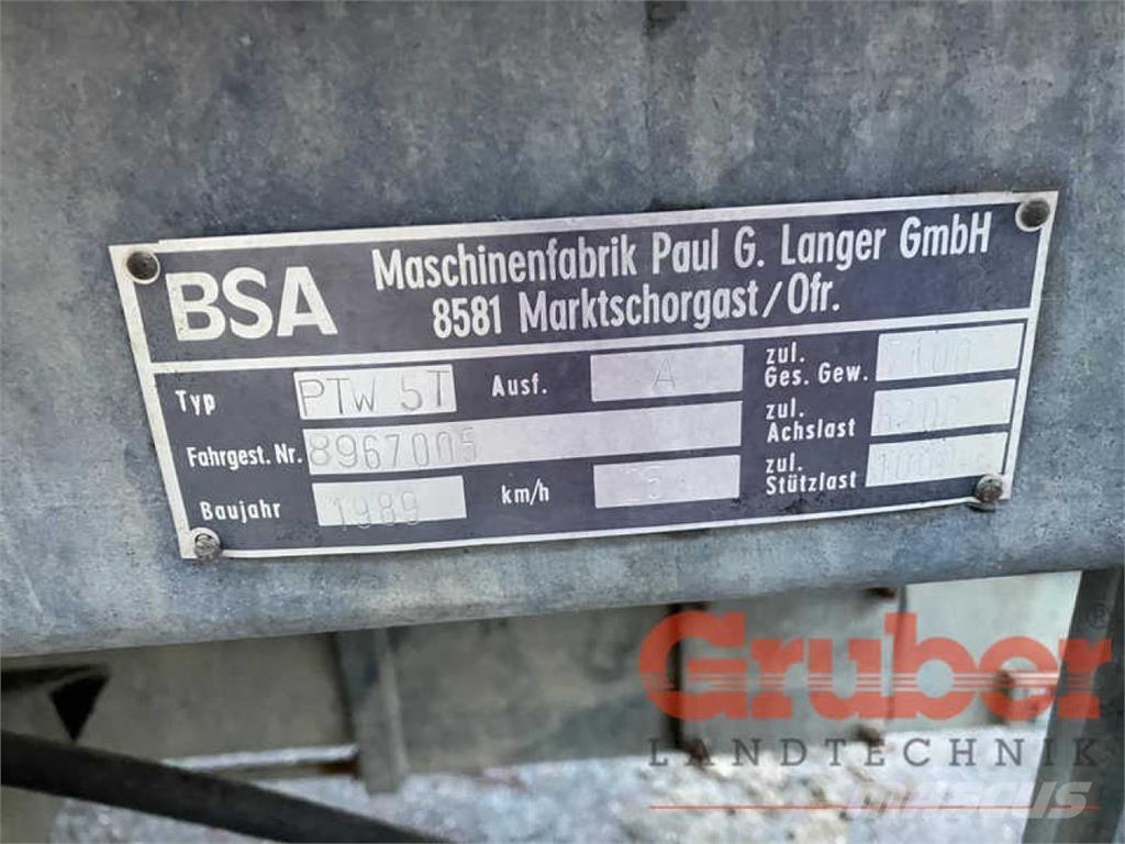 BSA PTW 5 T Gyllevogne/Slamsugere