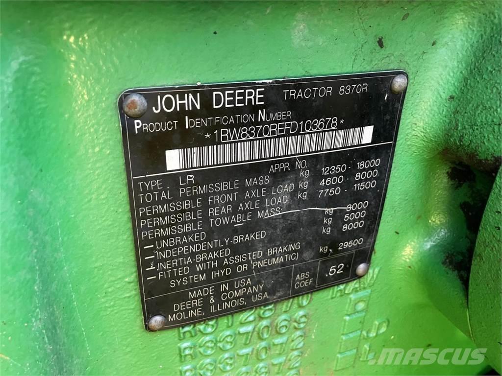 John Deere 8370R Traktorer