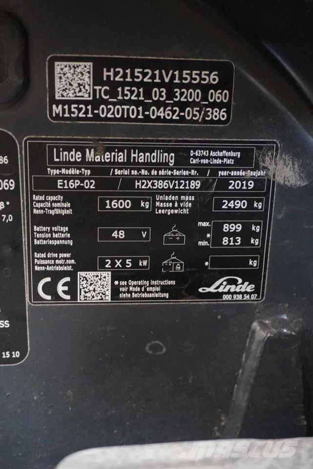 Linde E 16 P El gaffeltrucks