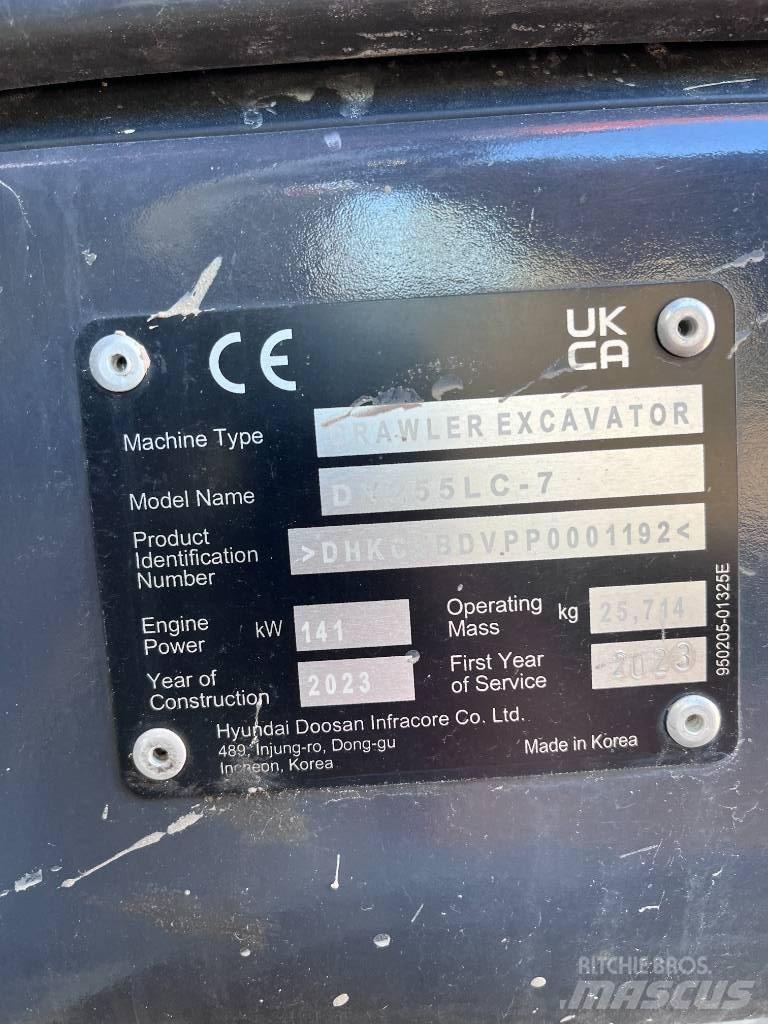 Doosan DX255 LC-7 Gravemaskiner på larvebånd