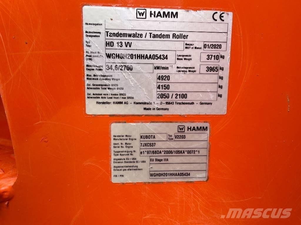 Hamm HD 13 VV Tvilling tromle