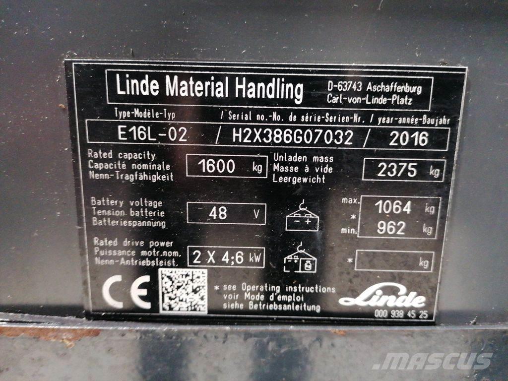 Linde E16L-02 El gaffeltrucks