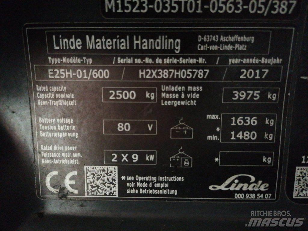 Linde E25H-01/600 El gaffeltrucks