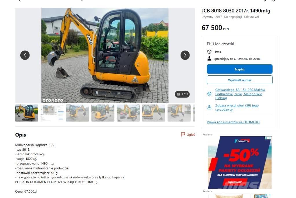 JCB 8030 Minigravemaskiner