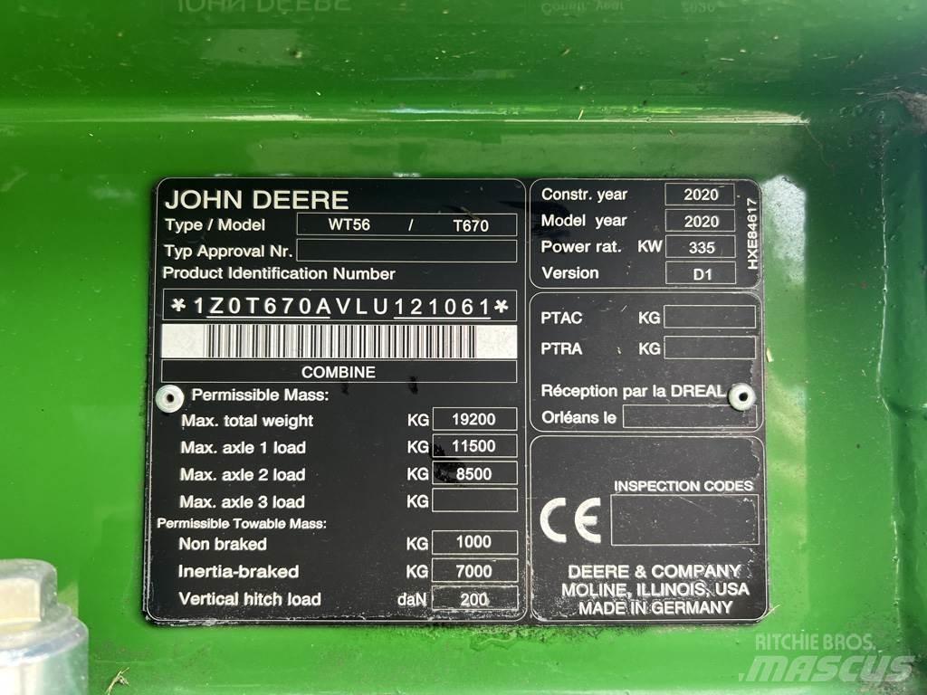 John Deere T670I Mejetærskere