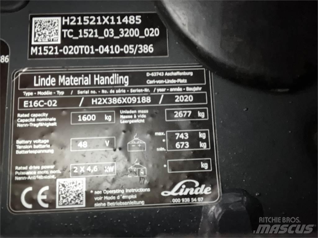 Linde E16C El gaffeltrucks