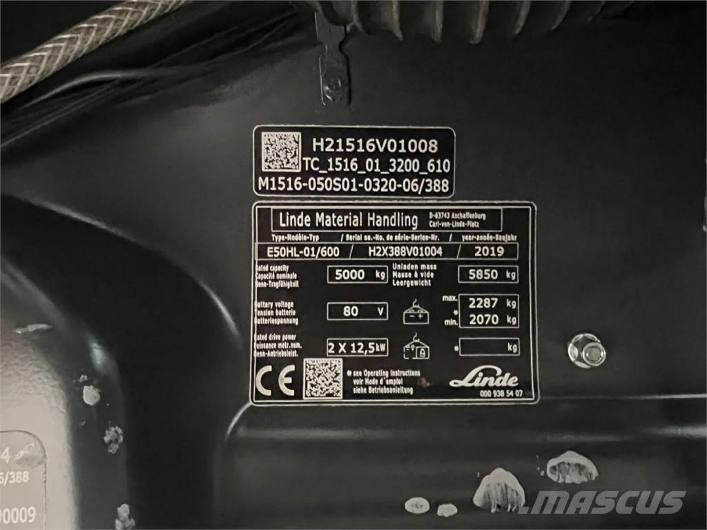Linde E 50HL-01 El gaffeltrucks